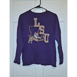 Louisiana LSU tigers long sleeve purple gold shirt size large